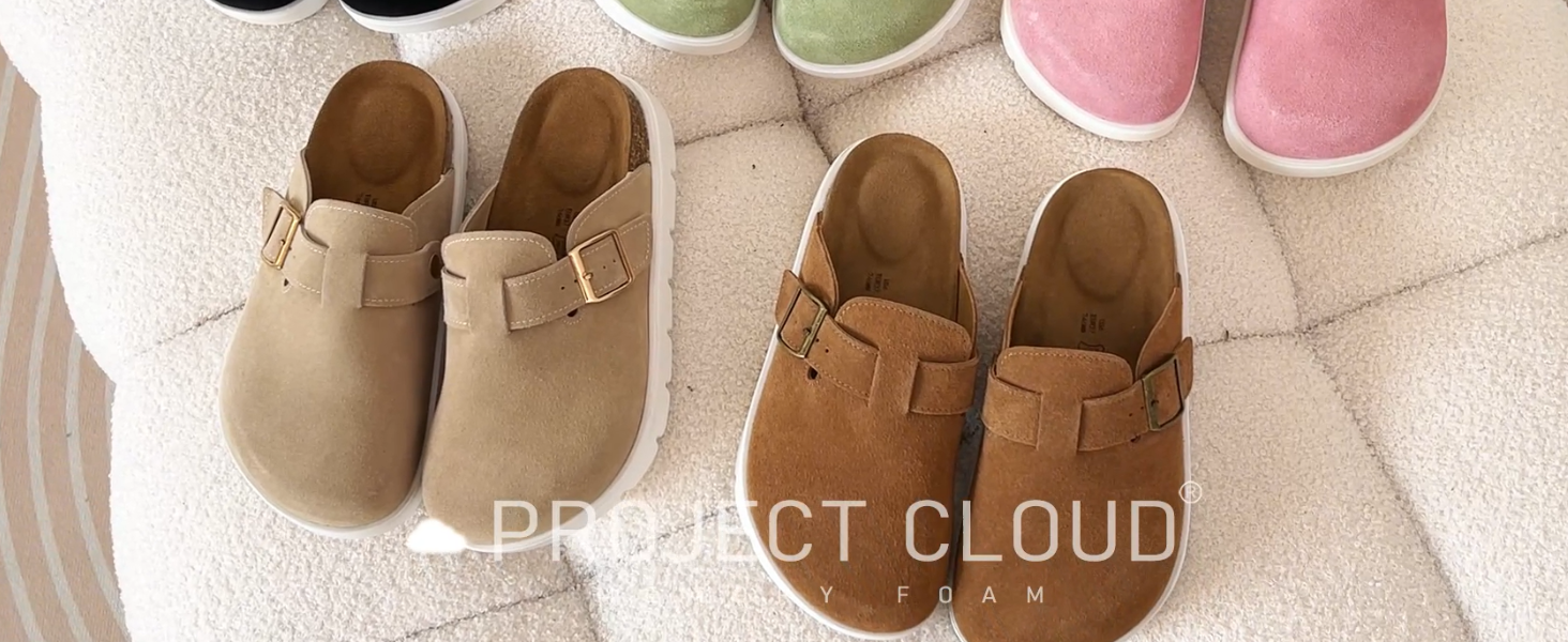 Amazon.com | Project Cloud 100% Genuine Leather Platform Clogs for